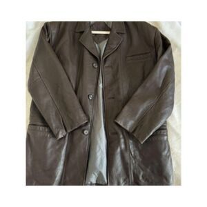 Vintage Genuine Leather Coat Oversized Unisex Fit